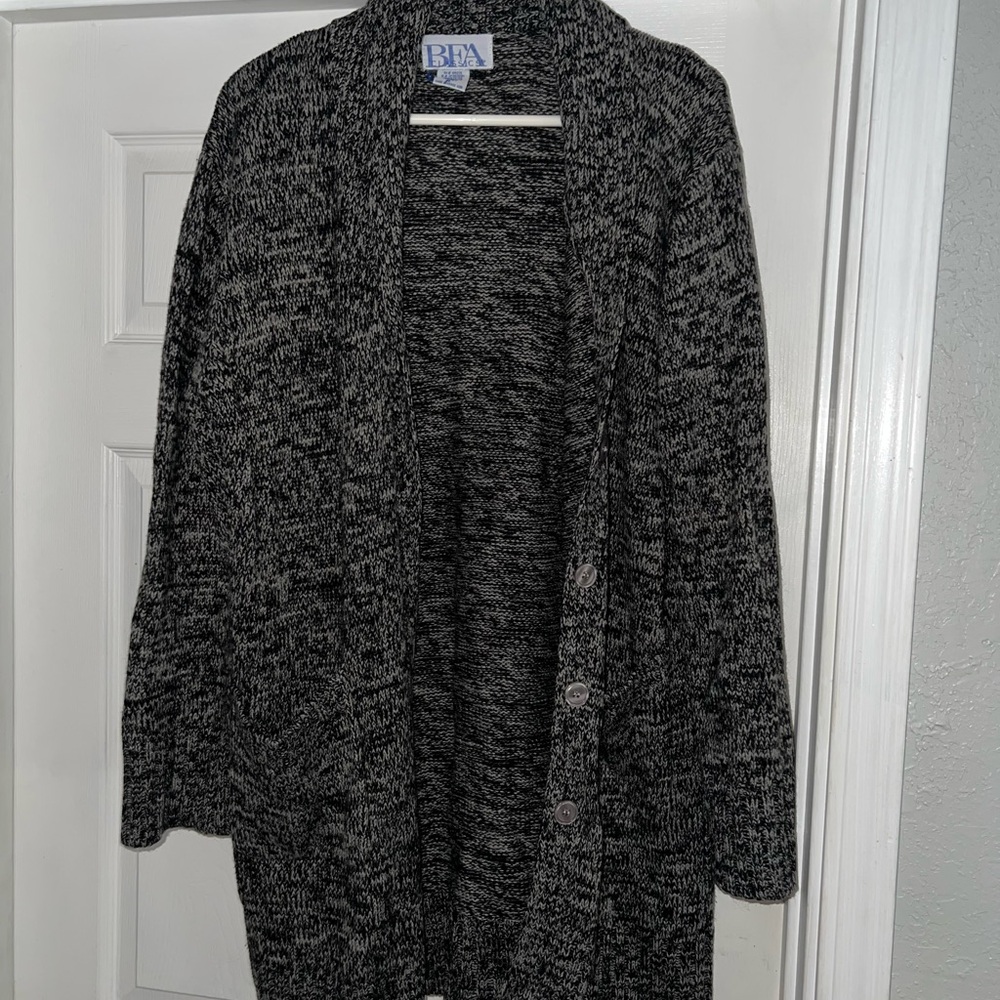 BFA Black and Gray Knit Cardigan